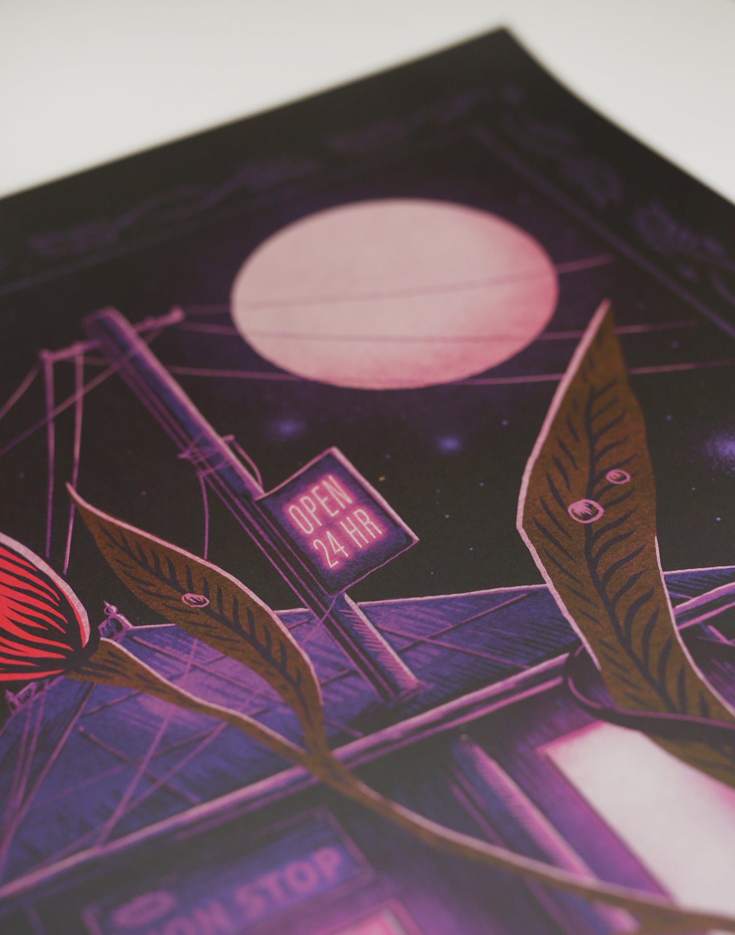 Burning Neon Art Print | Damaged