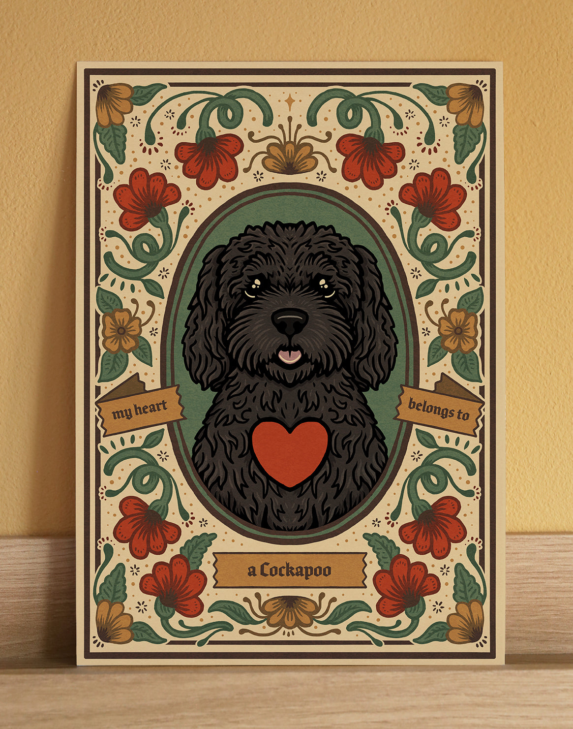 Black Cockapoo Art Print