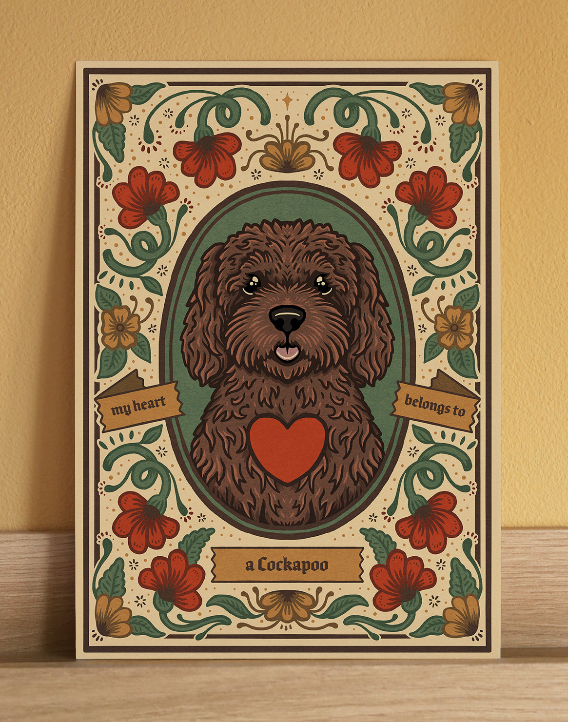 Chocolate Cockapoo Art Print