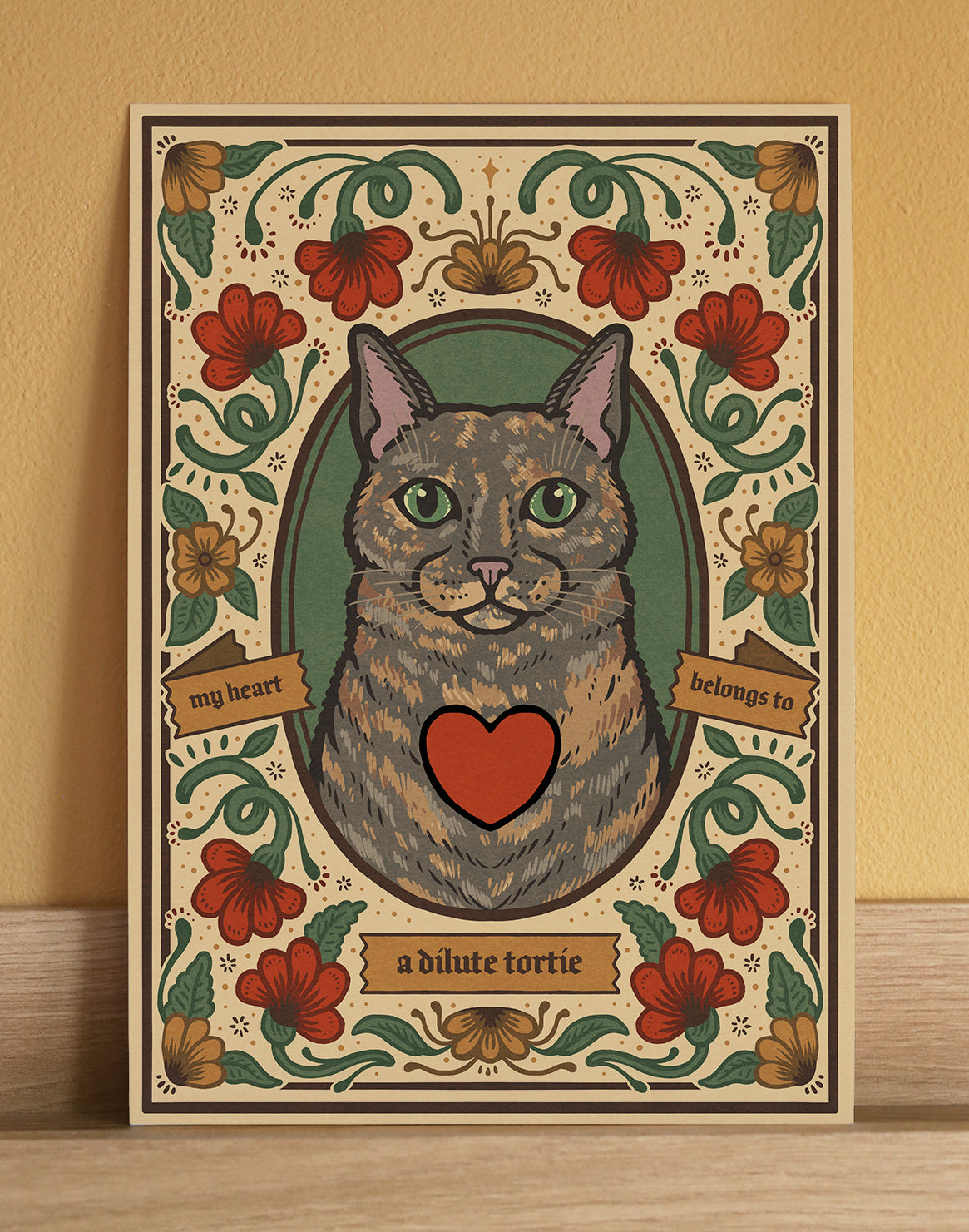 Dilute Tortoiseshell Cat Art Print