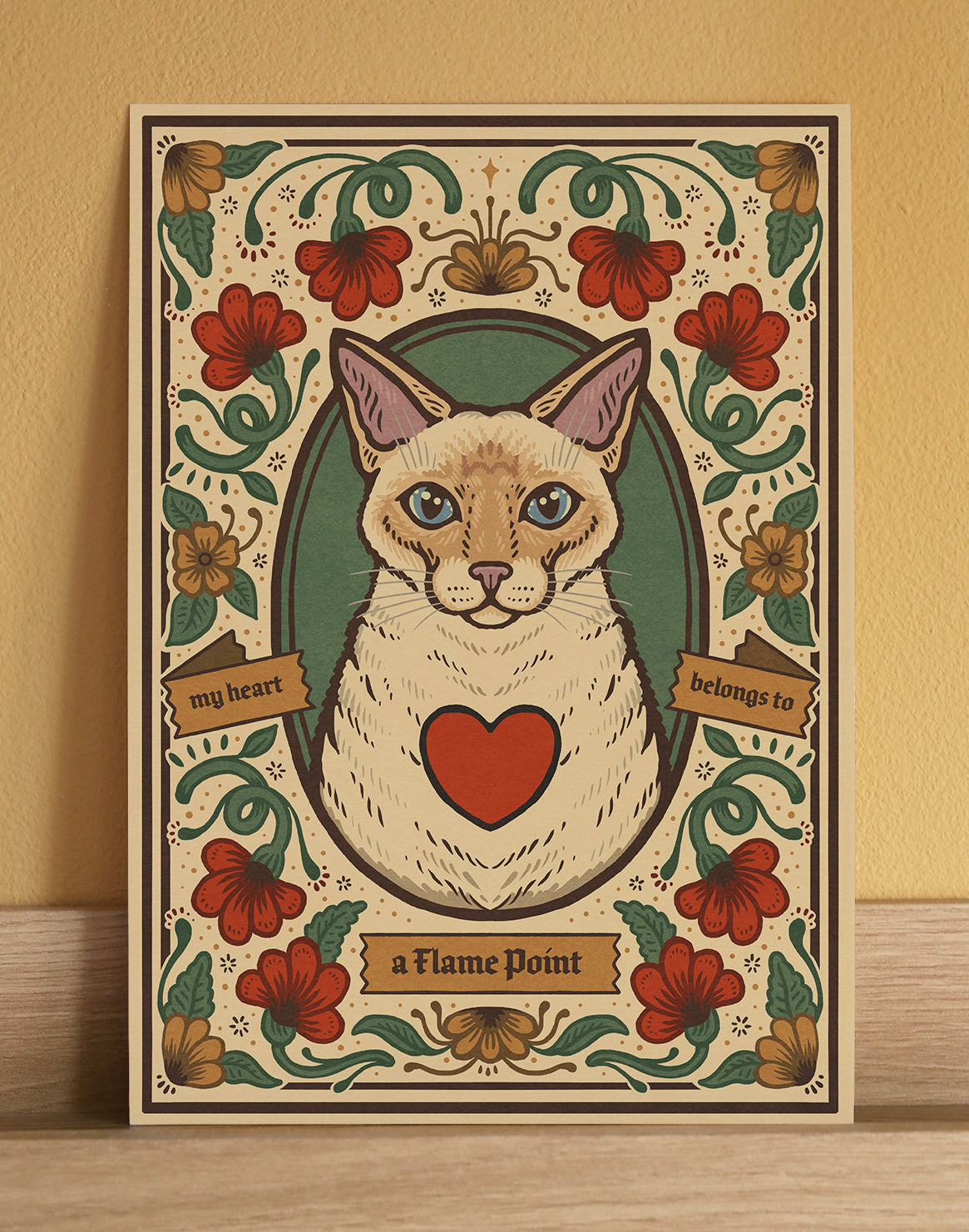Flame Point Cat Art Print