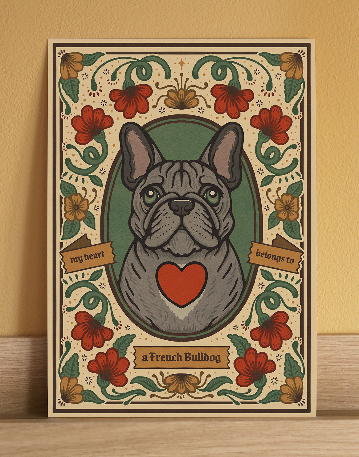 Lilac French Bulldog Art Print