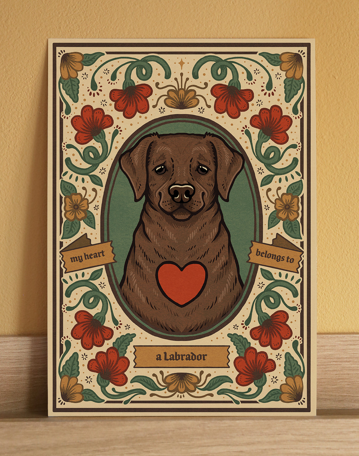 Chocolate Labrador Art Print