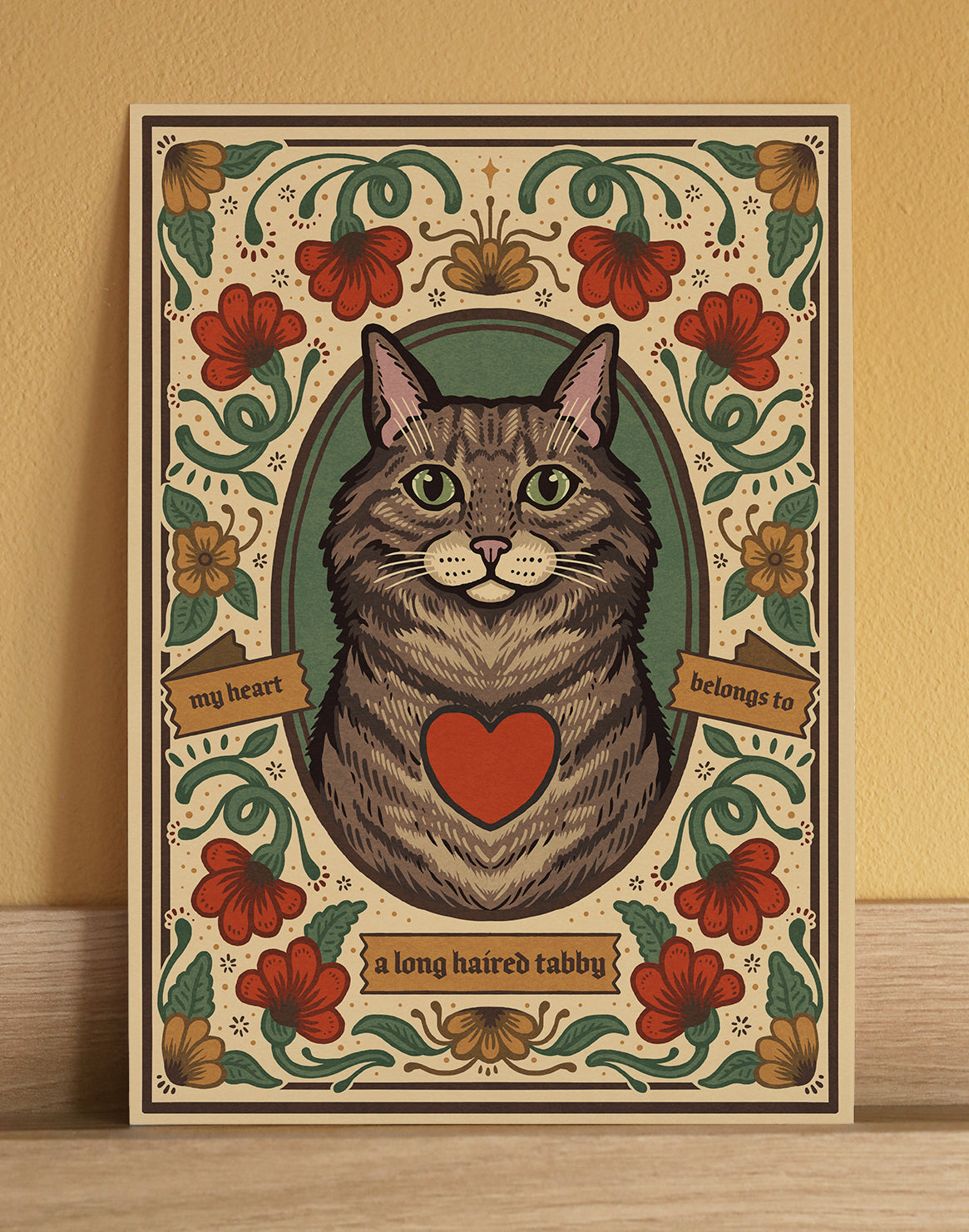 Long Haired Tabby Art Print