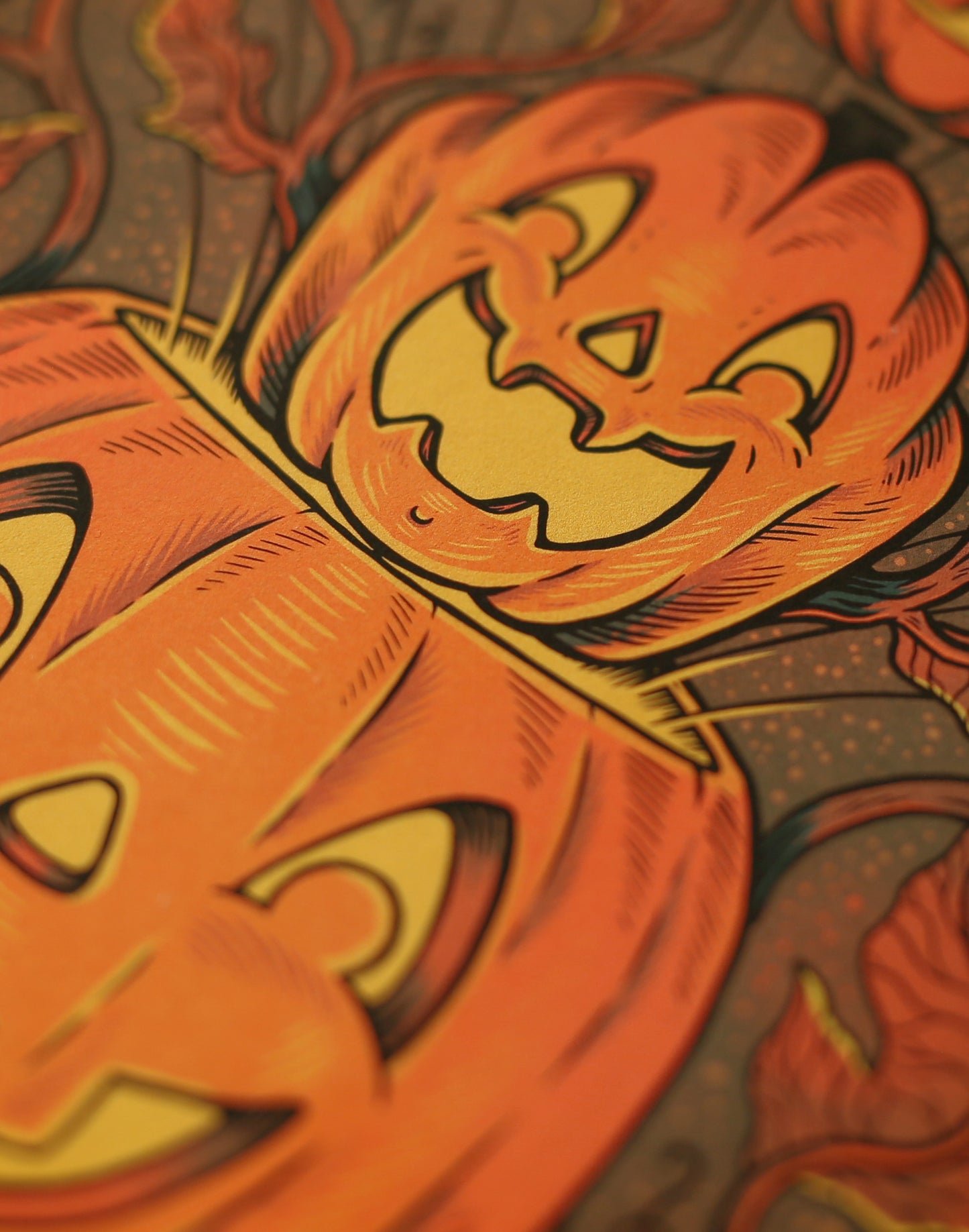 Pumpkin Stack | Fine Art Print | Vintage Style Halloween Art