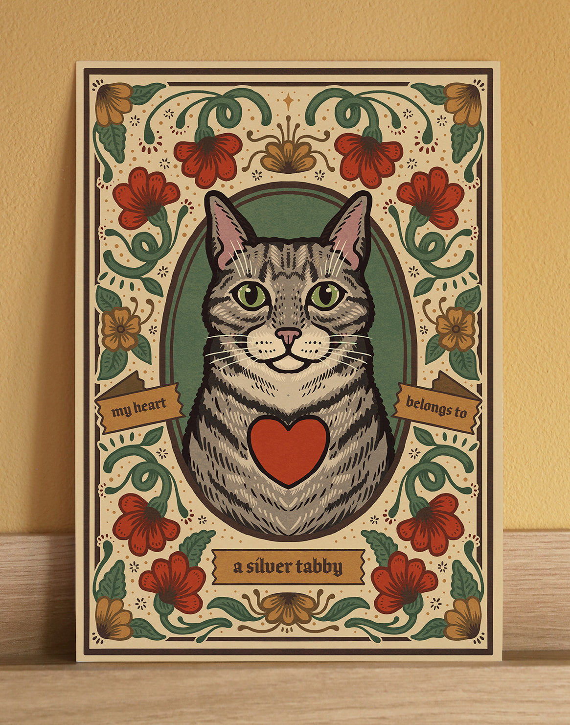 Silver Tabby Cat Art Print