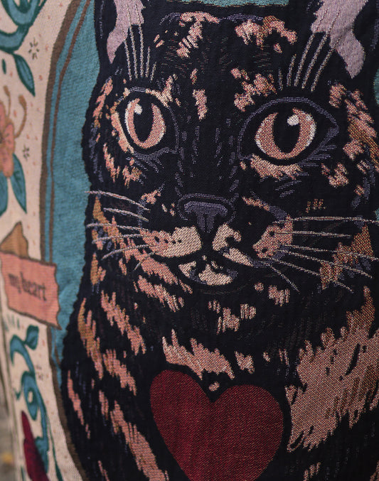 Tortoiseshell Cat Woven Blanket | Made To Order |