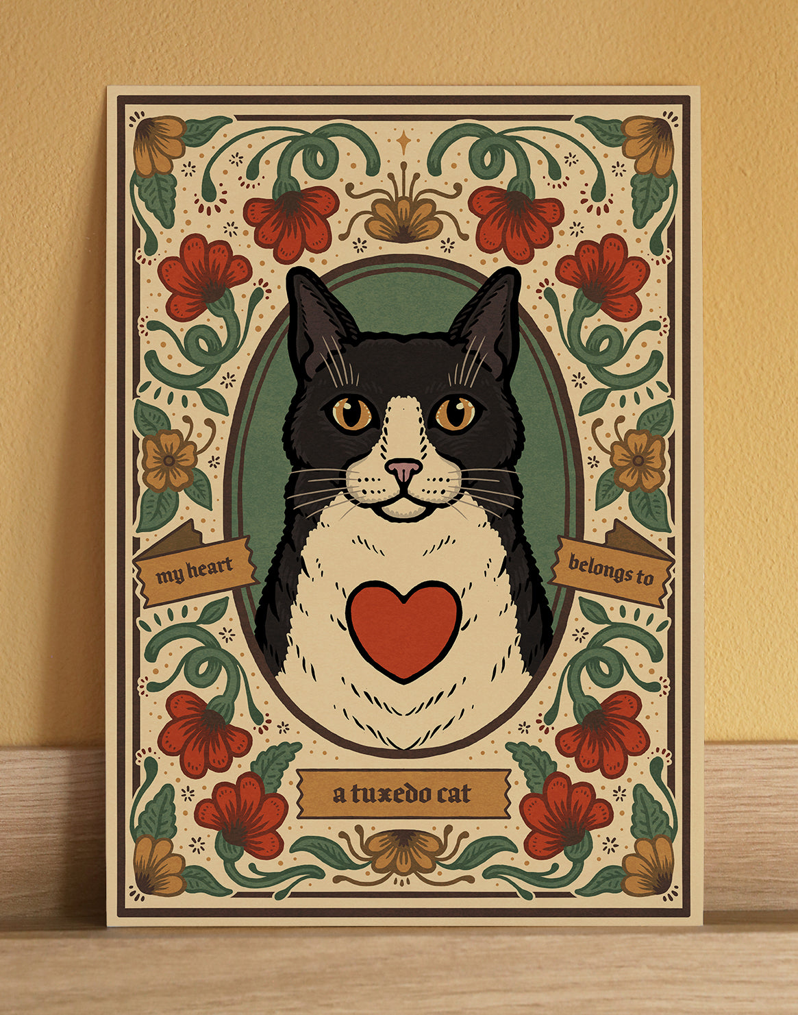 Tuxedo Cat Art Print