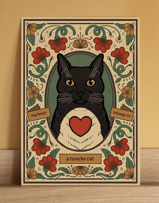 Tuxedo Cat Art Print