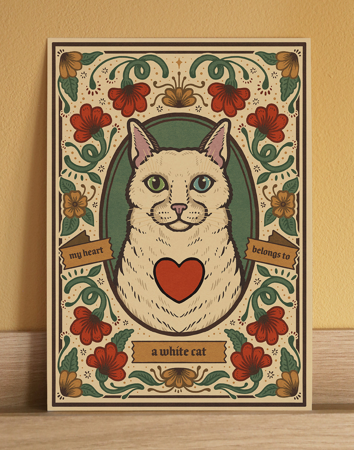 White Cat Art Print