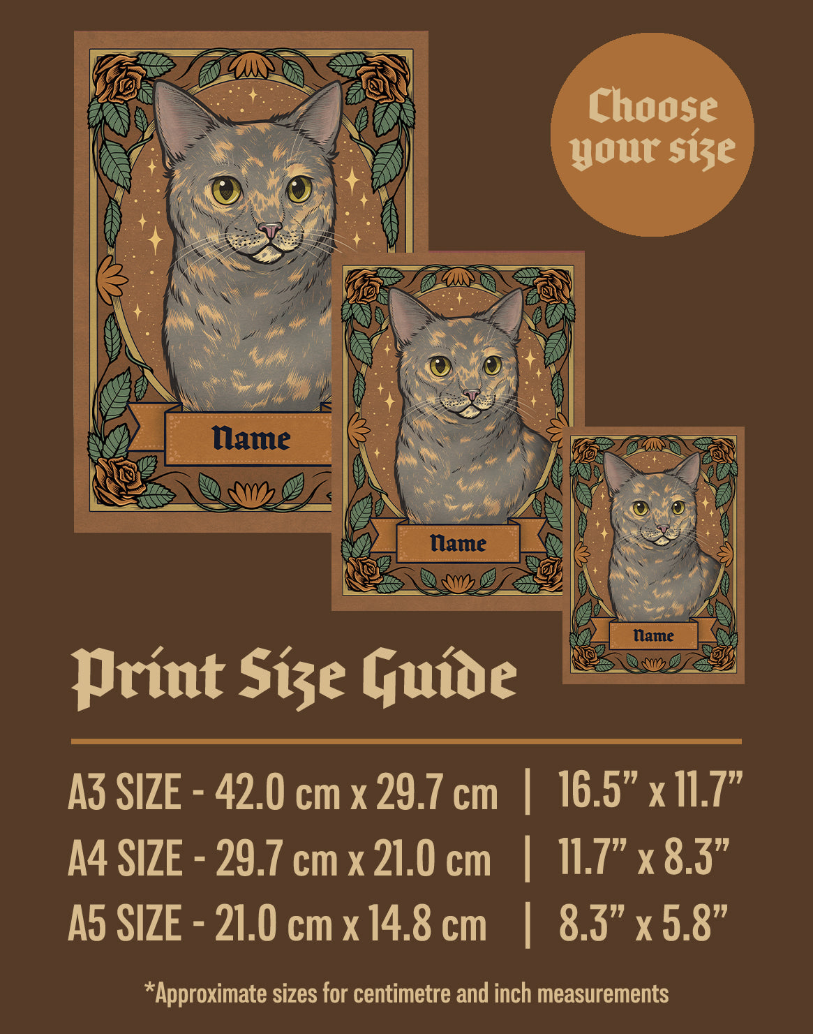 Dilute Tortie | Add Your Own Custom Pet Name | Fine Art Print
