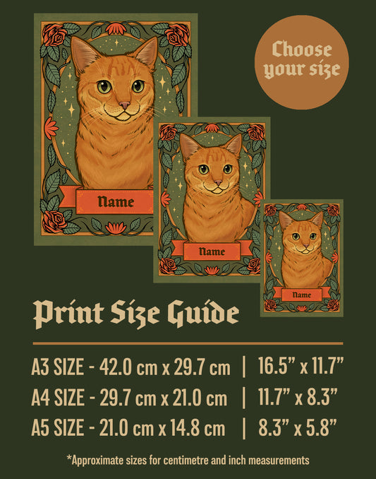 Orange Cat | Add Your Own Custom Pet Name | Fine Art Print