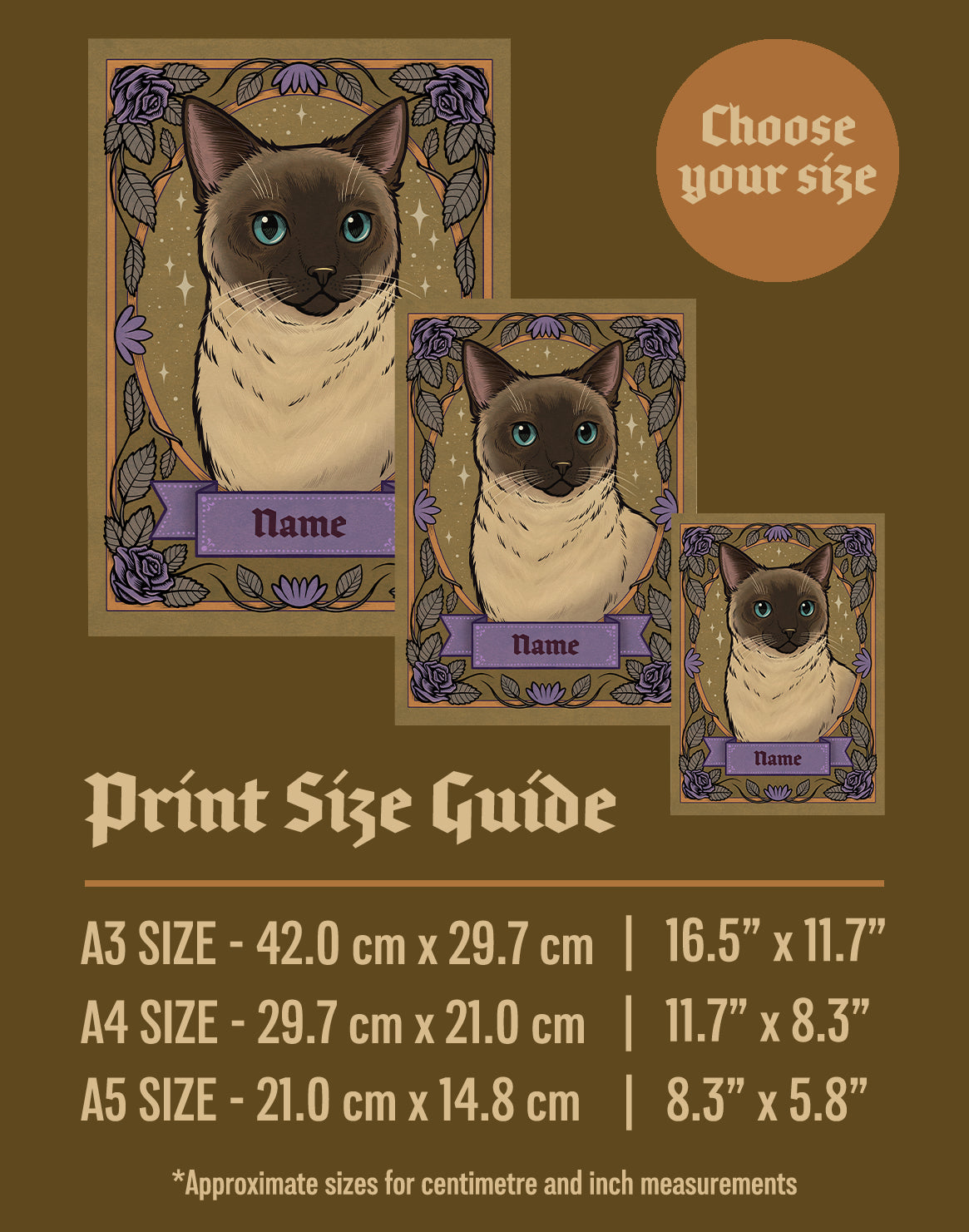 Seal Point Cat | Add Your Own Custom Pet Name | Fine Art Print