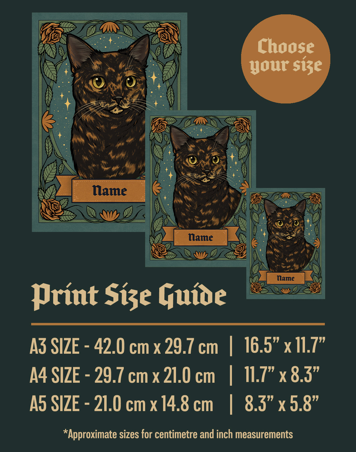 Tortie Cat | Add Your Own Custom Pet Name | Fine Art Print