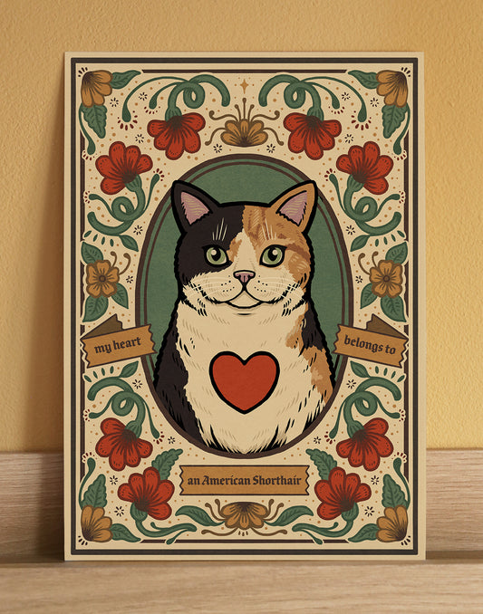 American Shorthair Cat | Fine Art Print | Calico