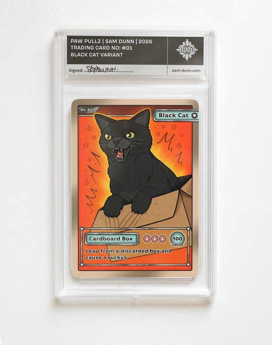 Black Cat Trading Card | In Protective Slab Case