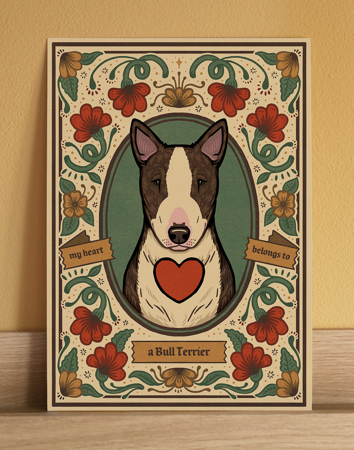 Bull Terrier | Fine Art Print | Brindle and White