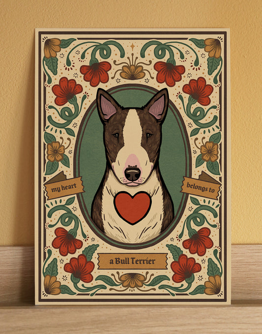 Bull Terrier | Fine Art Print | Brindle and White