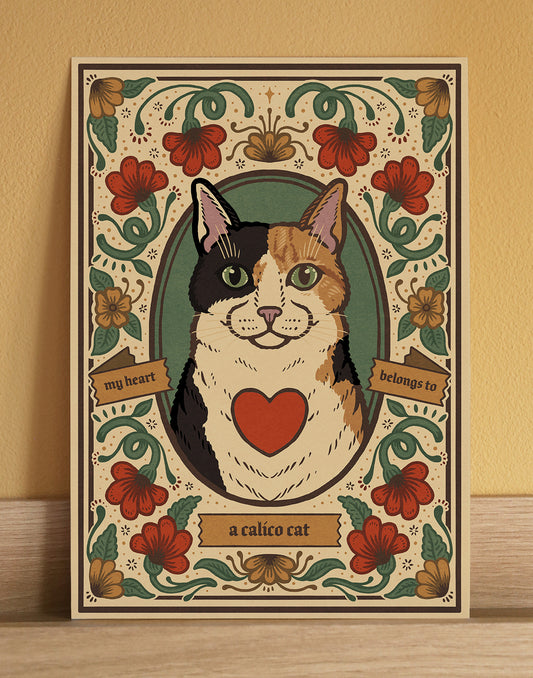 Calico Cat Art Print