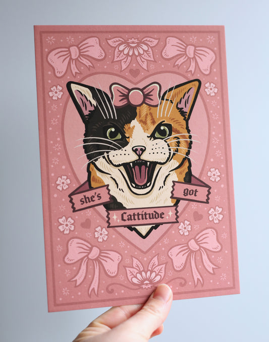 She's Got Cattitude | Calico Cat | Fine Art Print