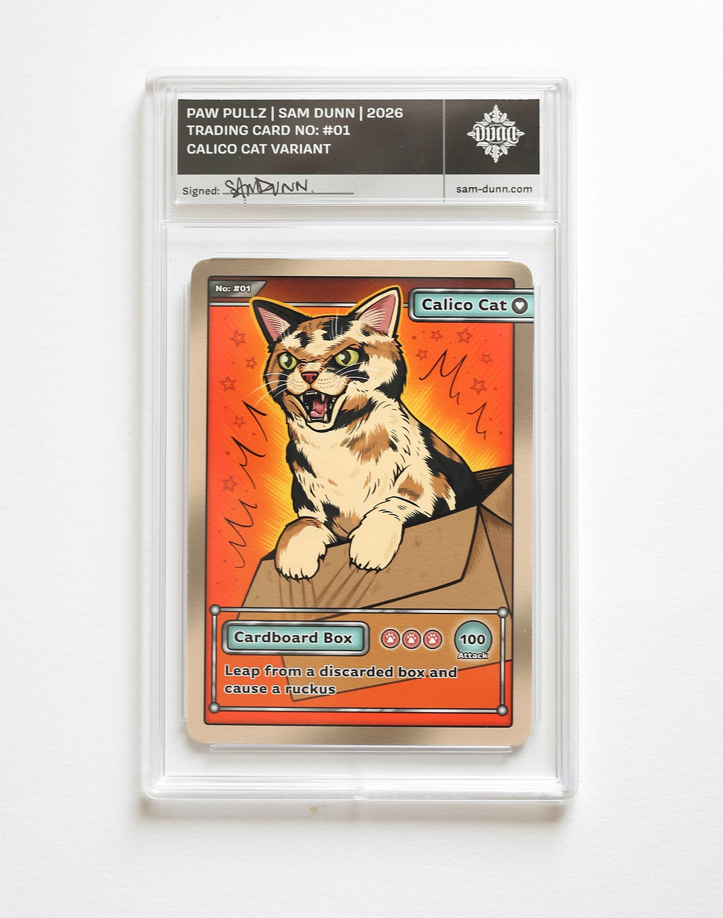 Calico Cat Trading Card | In Protective Slab Case