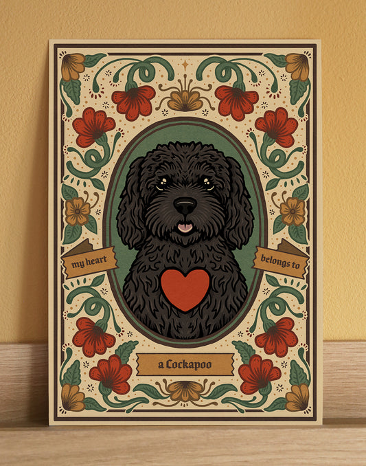 Black Cockapoo Art Print