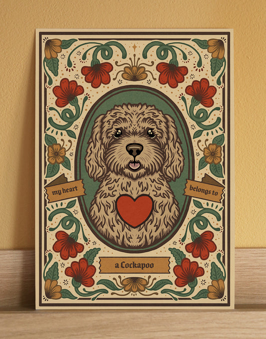 Cream Cockapoo Art Print