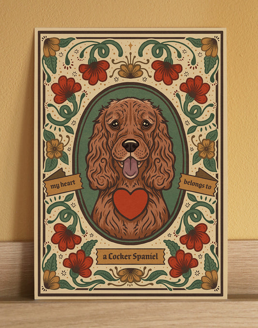 Cocker Spaniel | Fine Art Print | Red