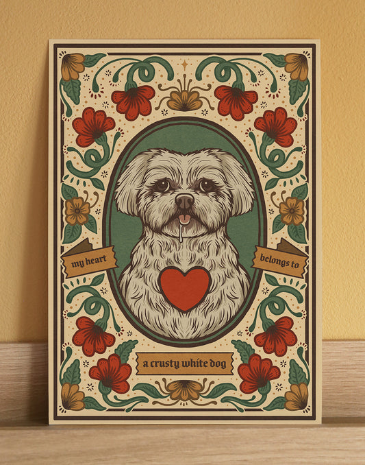 Crusty White Dog | Fine Art Print |