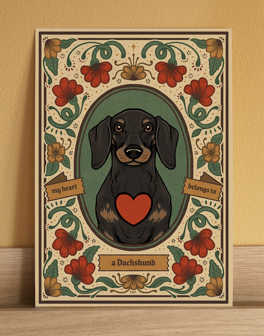Dachshund | Fine Art Print | Black and Tan