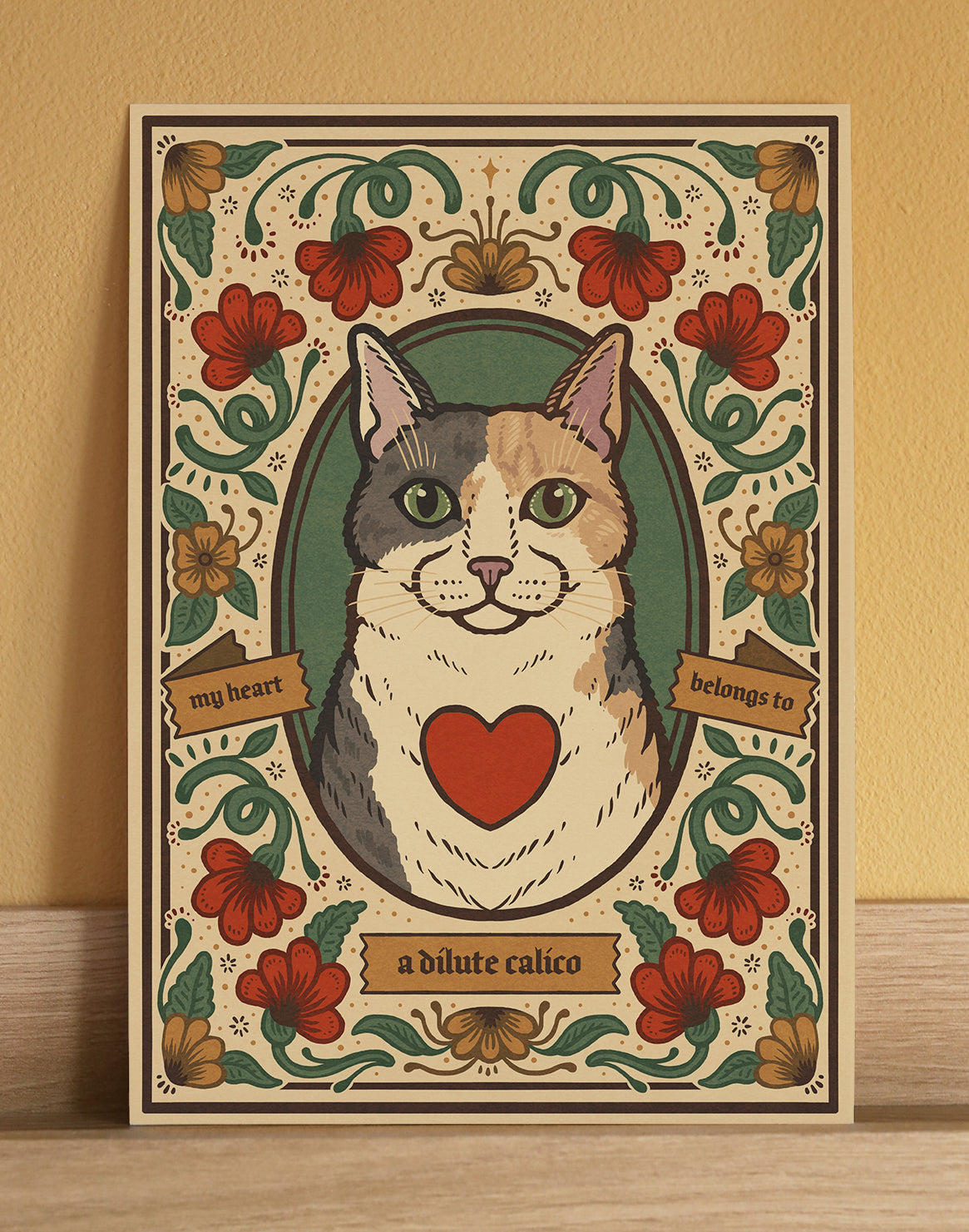 Dilute Calico Cat Art Print