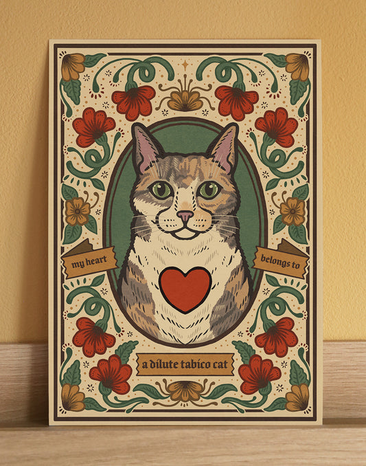 Dilute Tabico Cat Art Print