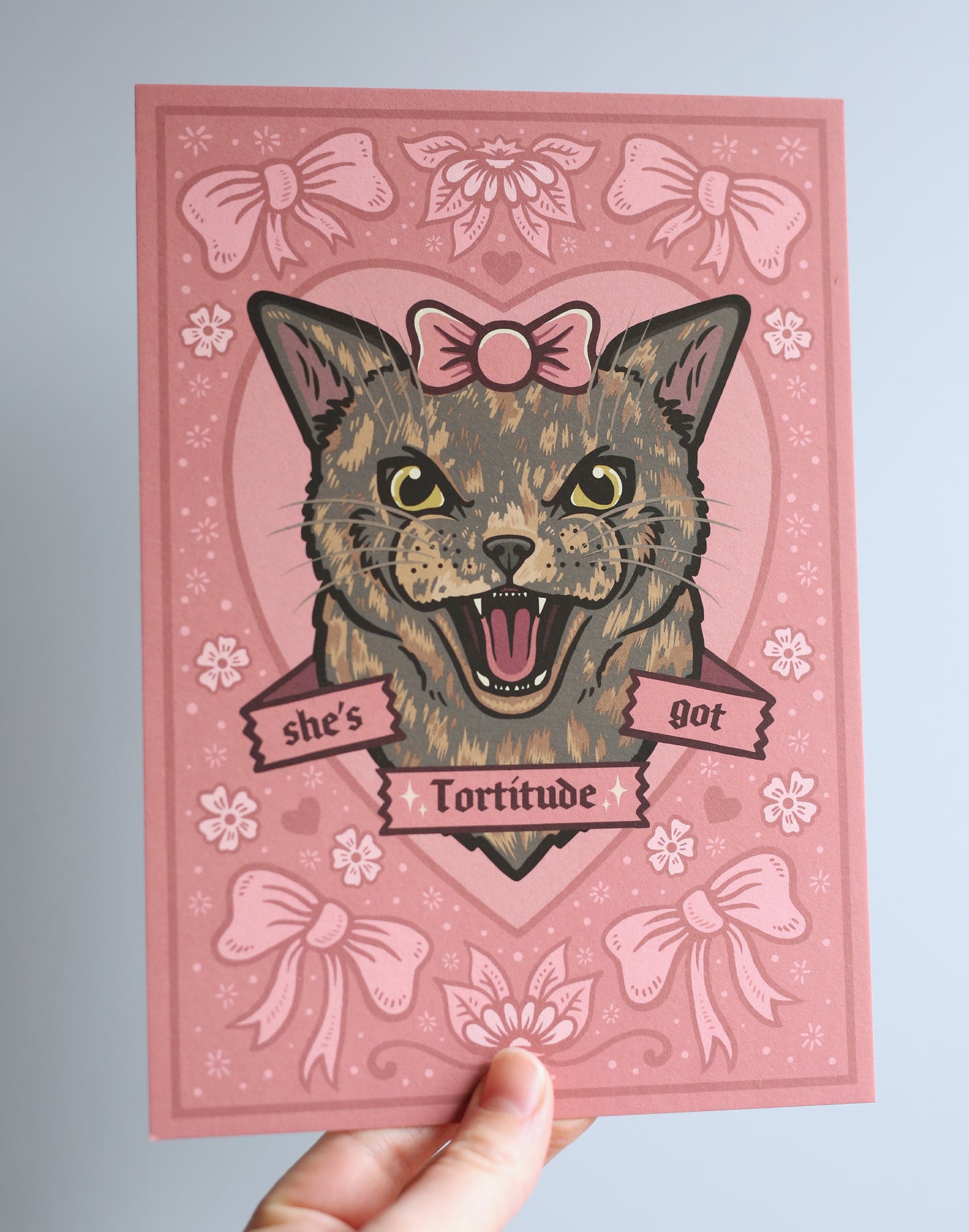 She's Got Tortitude | Dilute Tortoiseshell Cat | Fine Art Print