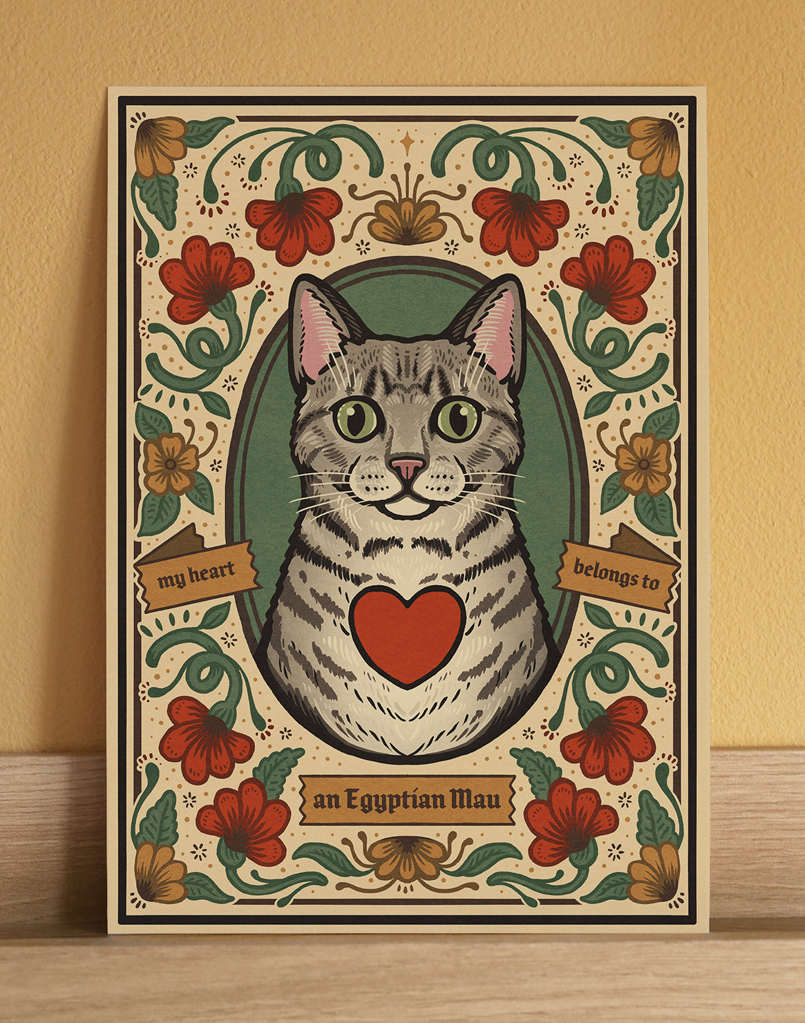 Egyptian Mau Cat | Fine Art Print | Grey | Silver