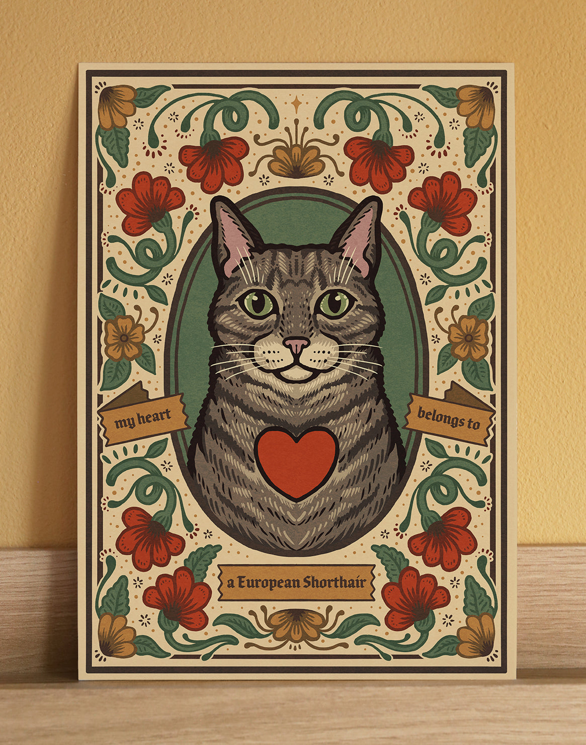 European Shorthair Cat | Fine Art Print | Grey