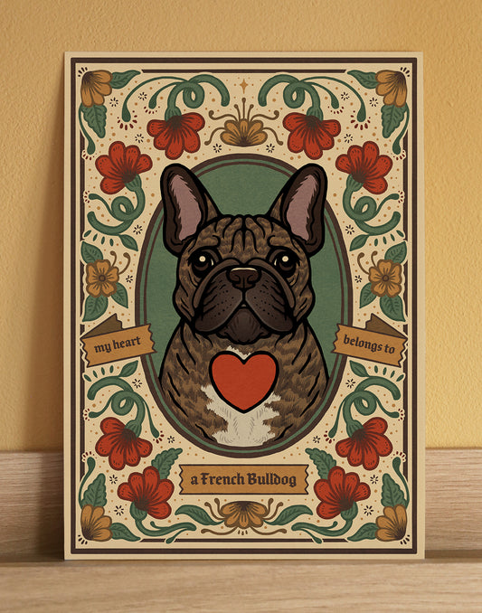 Brindle French Bulldog Art Print