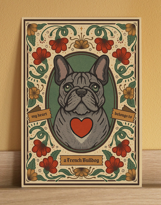 Lilac French Bulldog Art Print