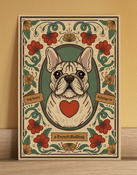 French Bulldog | Fine Art Print | White