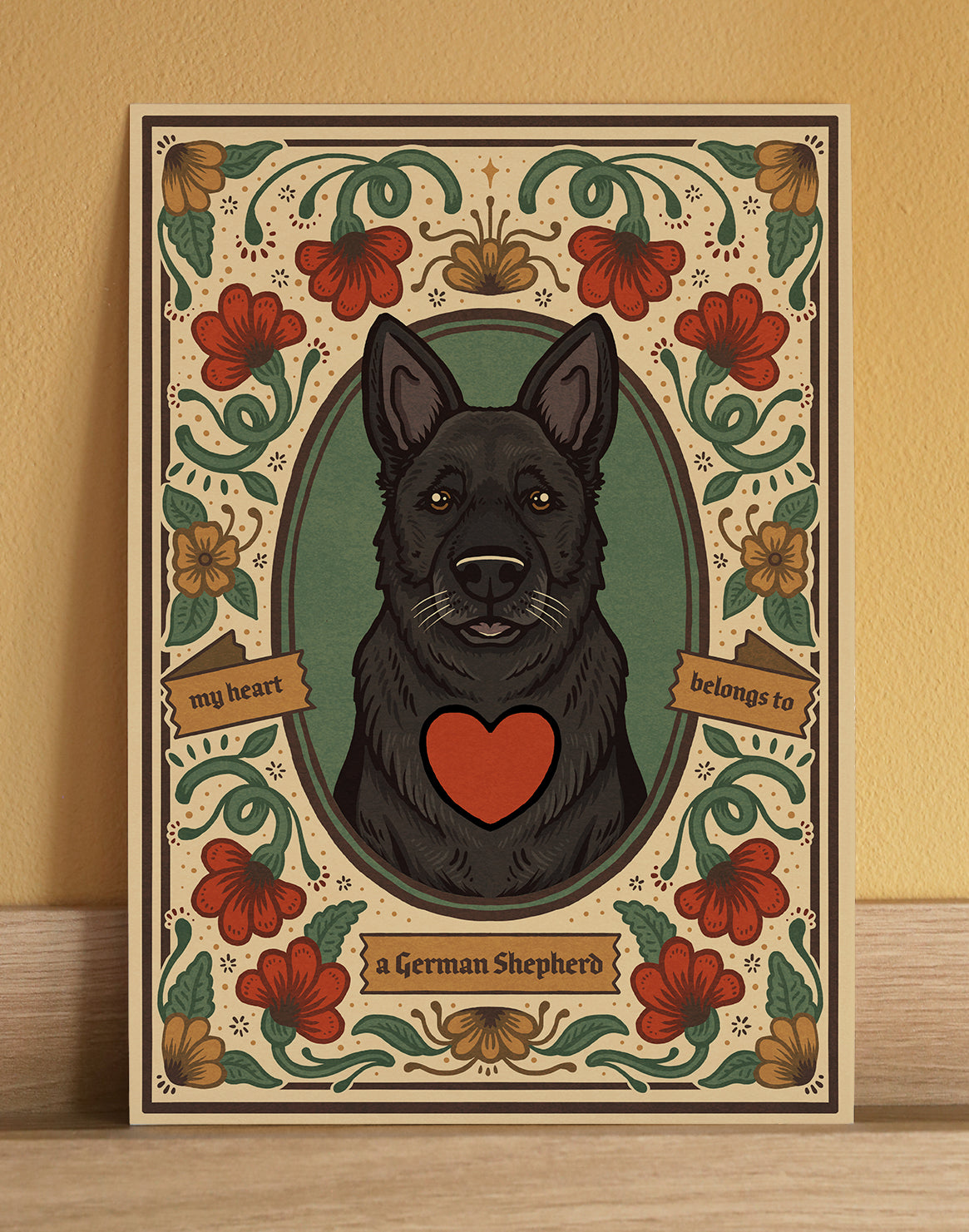 German Shepherd | Fine Art Print | Black