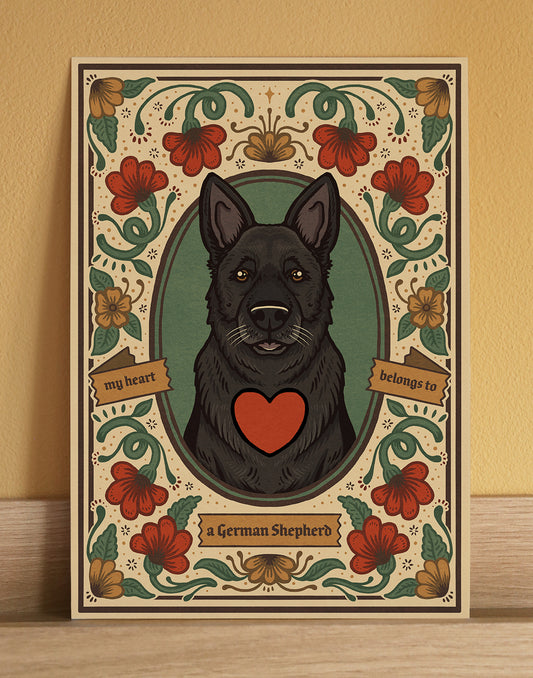 German Shepherd | Fine Art Print | Black