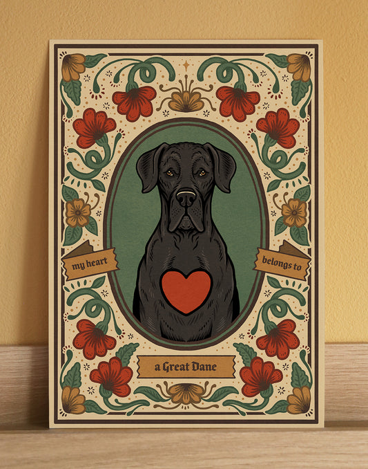 Great Dane | Fine Art Print | Black