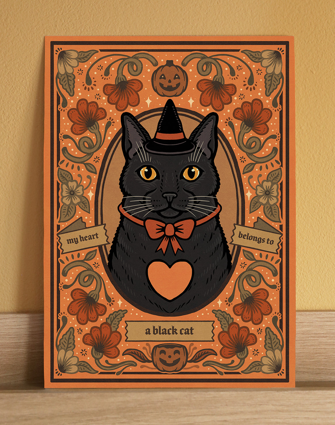 Spooky Black Cat | Fine Art Print | Halloween Wall Art