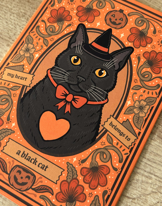 Spooky Black Cat | Fine Art Print | Halloween Wall Art