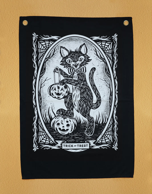 Trick or Treat Kitty | Halloween Wall Flag