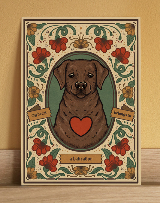 Chocolate Labrador Art Print