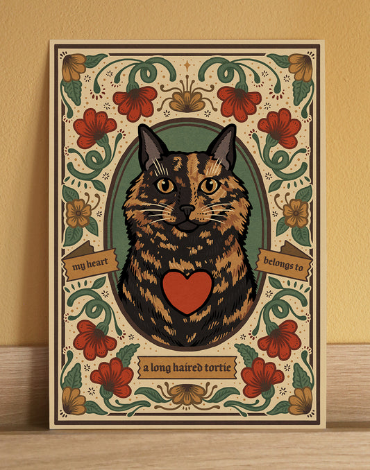 Long Haired Tortie Art Print