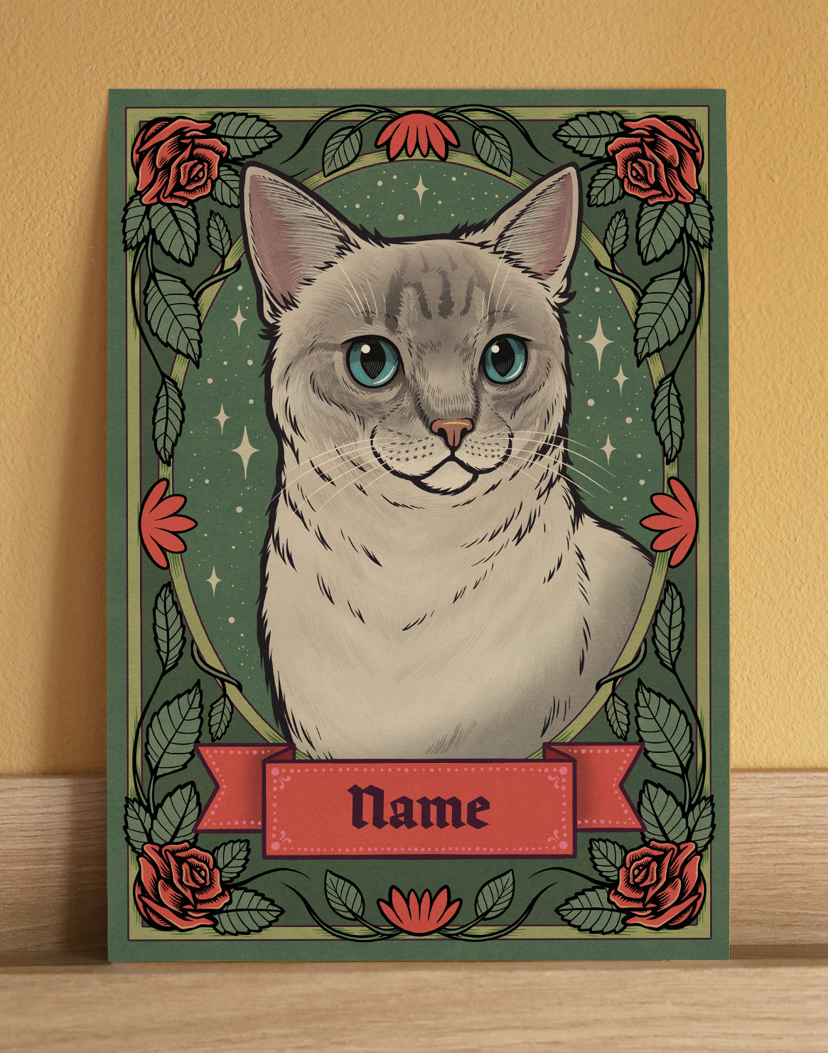 Lynx Point Cat | Add Your Own Custom Pet Name | Fine Art Print