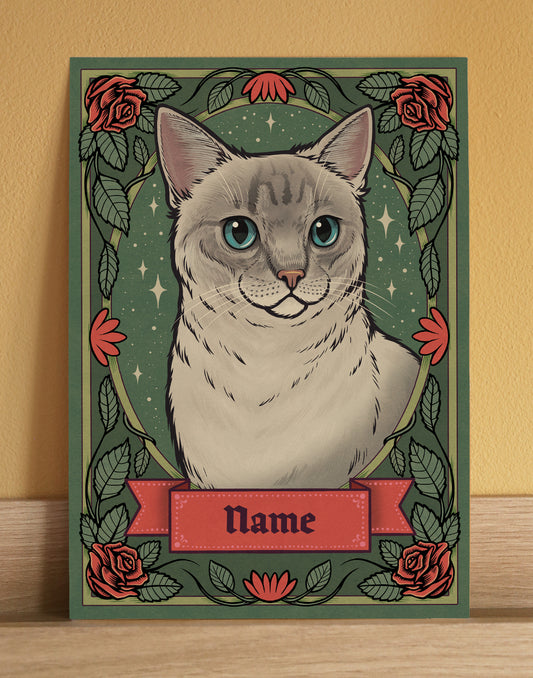 Lynx Point Cat | Add Your Own Custom Pet Name | Fine Art Print