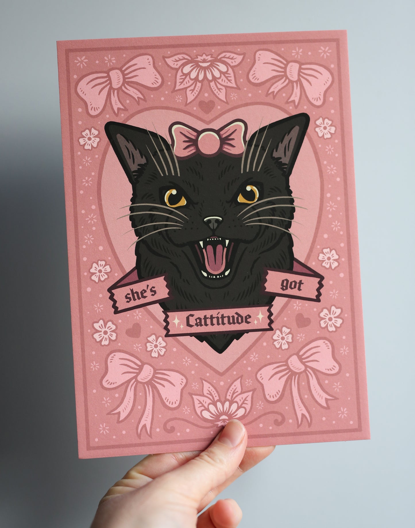 She's Got Cattitude | Black Cat | Fine Art Print