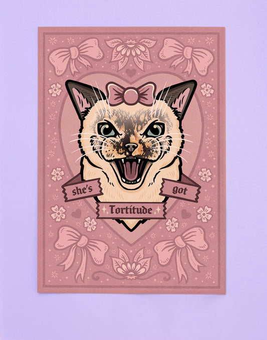 She's Got Tortitude | Seal Point Tortoiseshell Cat | Fine Art Print